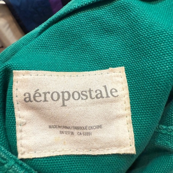 Aeropostale Vtg Sequined AERO Green Fabric Bag - Picture 4 of 4